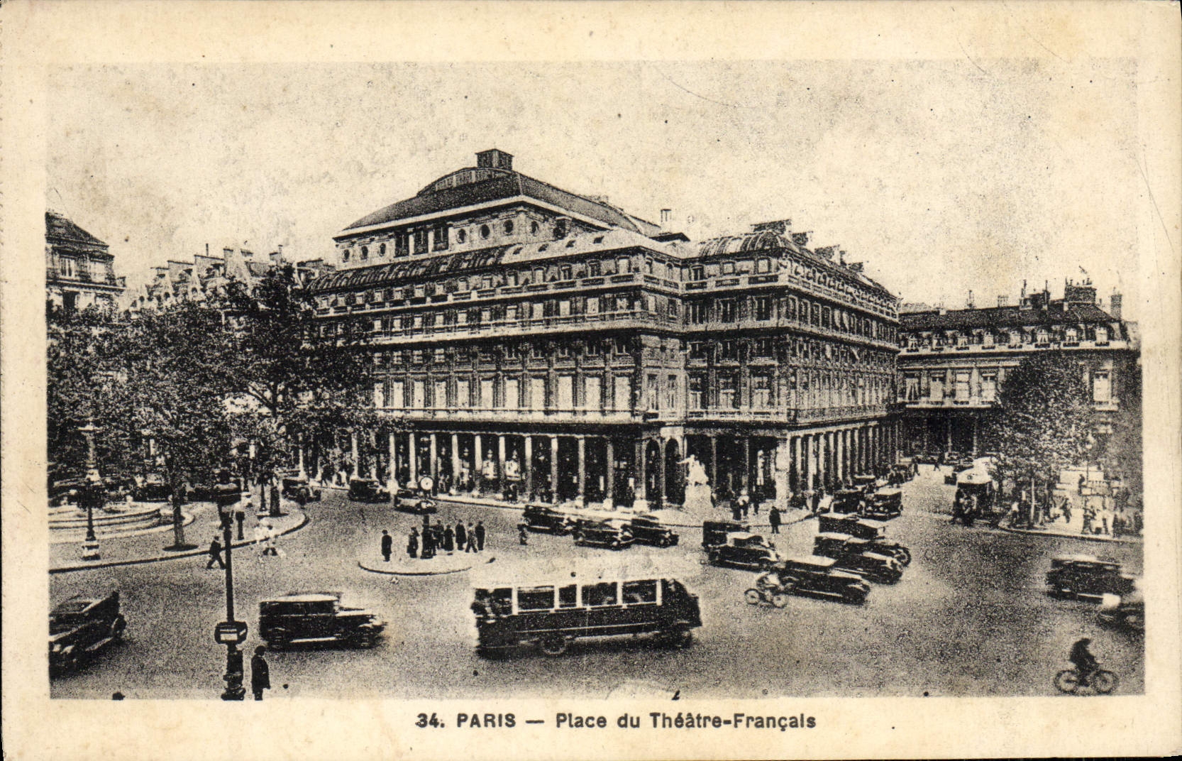 VINTAGE POSTCARD Paris Places French Theater