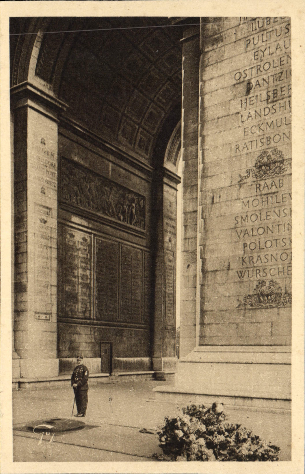 Arco de París de la POSTAL de la VENDIMIA Etoile de la tumba del soldado desconocido