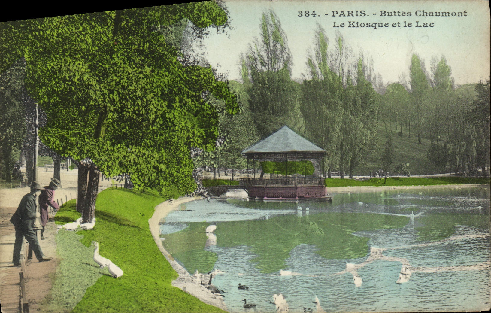VINTAGE POSTCARD Paris Chaumont Hillocks Kisoque and the Lake
