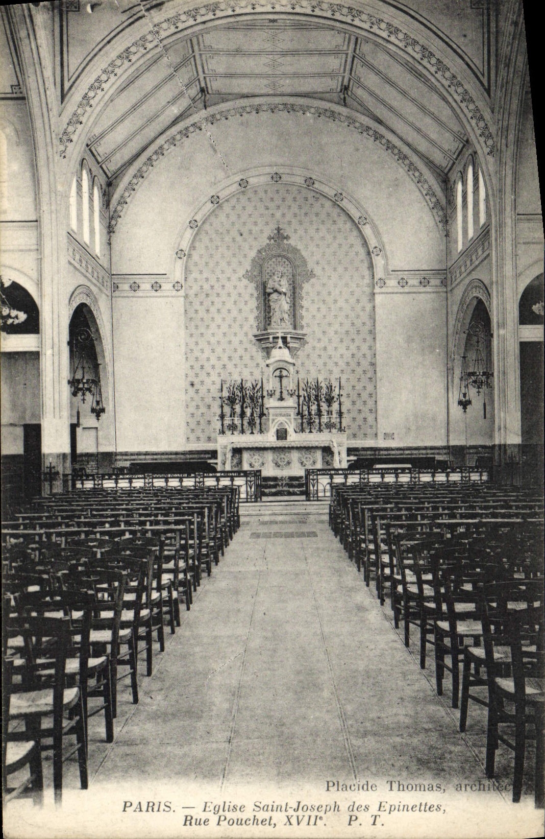 CPA Paris Eglise Saint Joseph des Epinettes Rue Pouchet