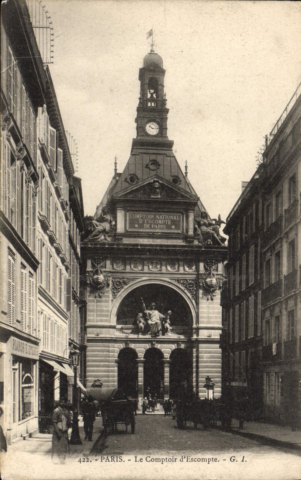 CPA Paris Le Comptoir d'Escompte Pianos