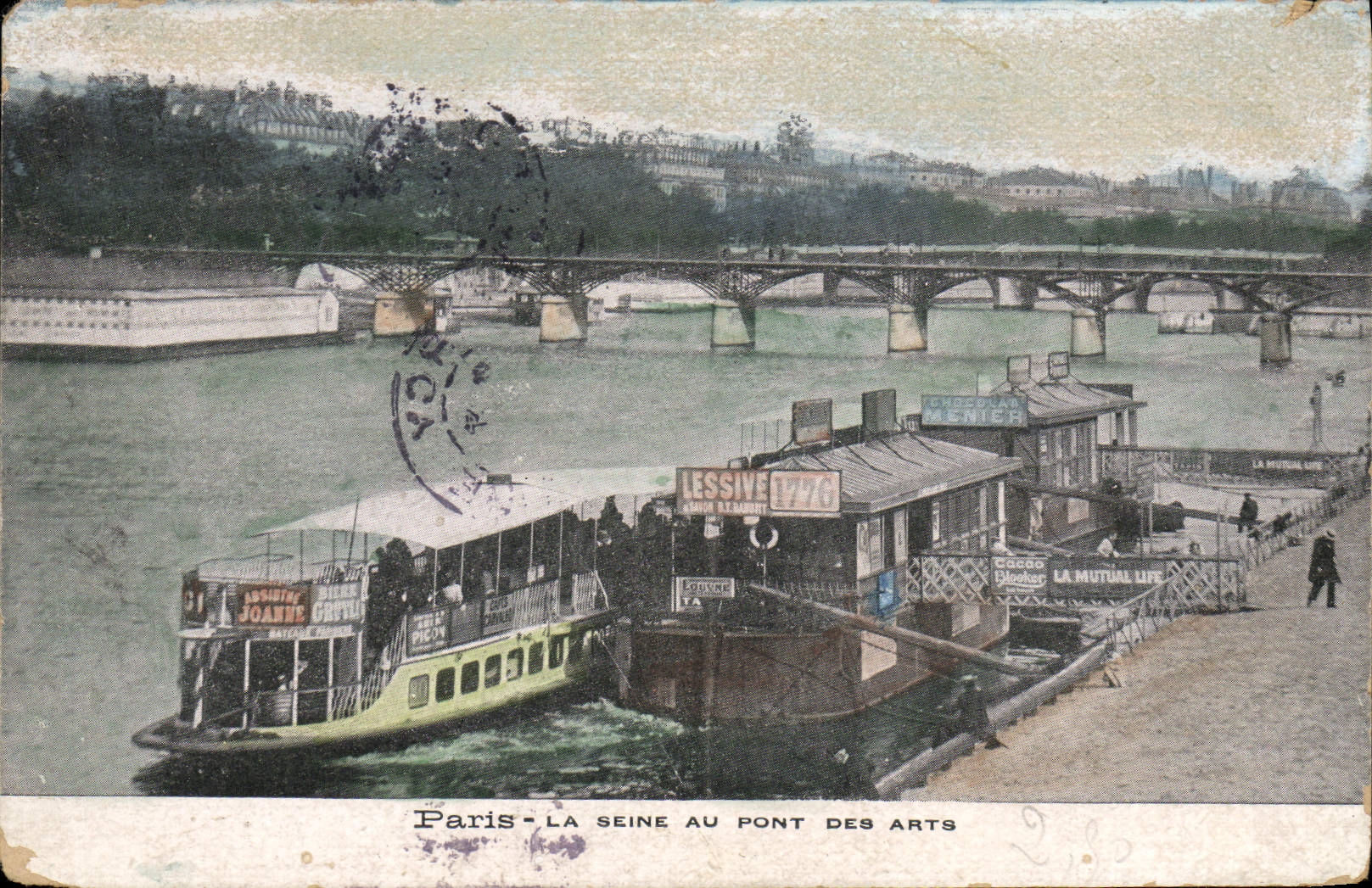 CPA Paris La Seine au Pont de Arts Bateau Peniche 