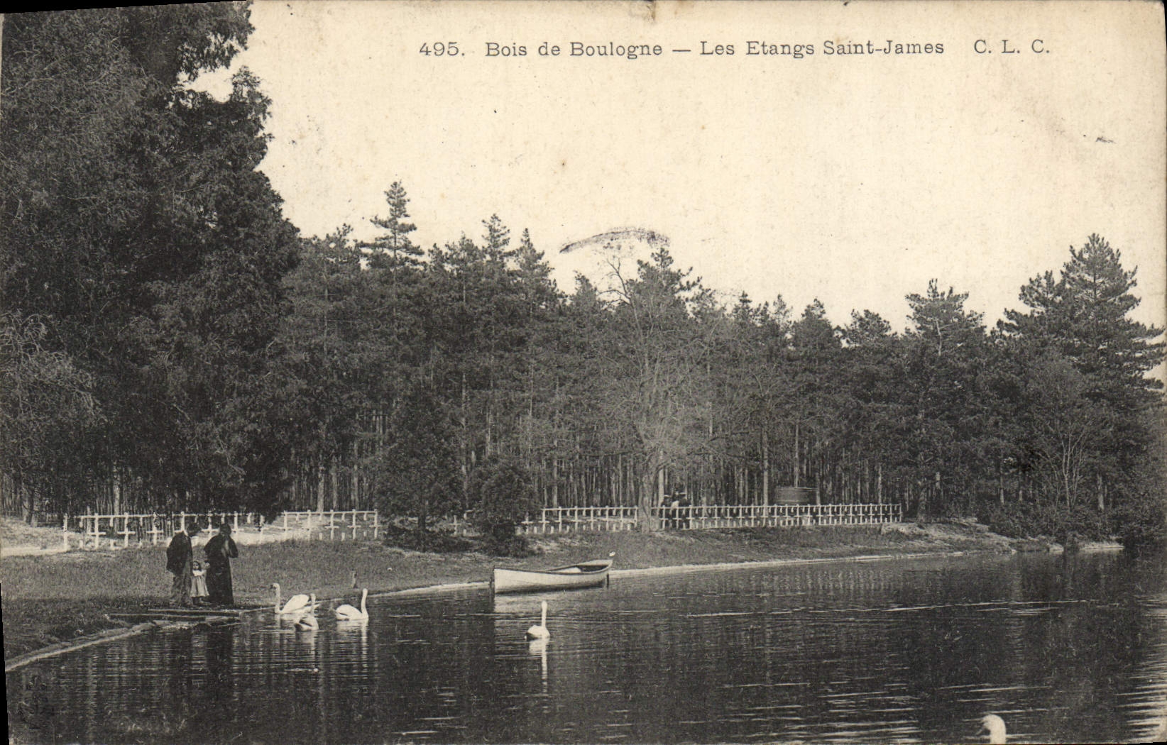 VINTAGE POSTCARD Bois de Boulogne the Ponds James Saint