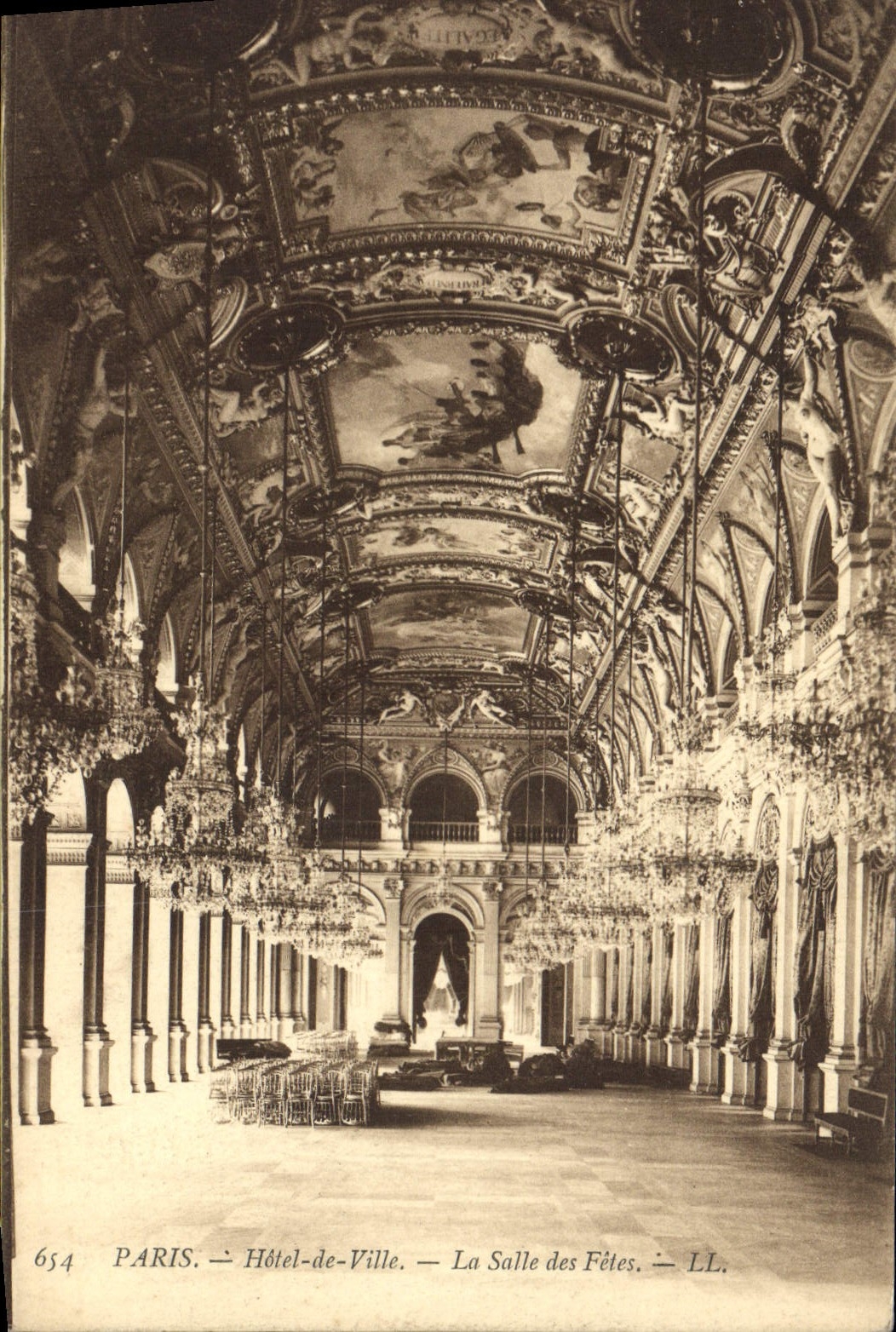 CPA Paris Hotel de Ville La Salle des Fetes 