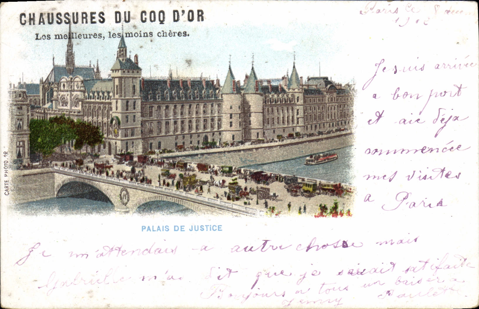 CPA Paris Palais de Justice Chaussures du Coq d'Or