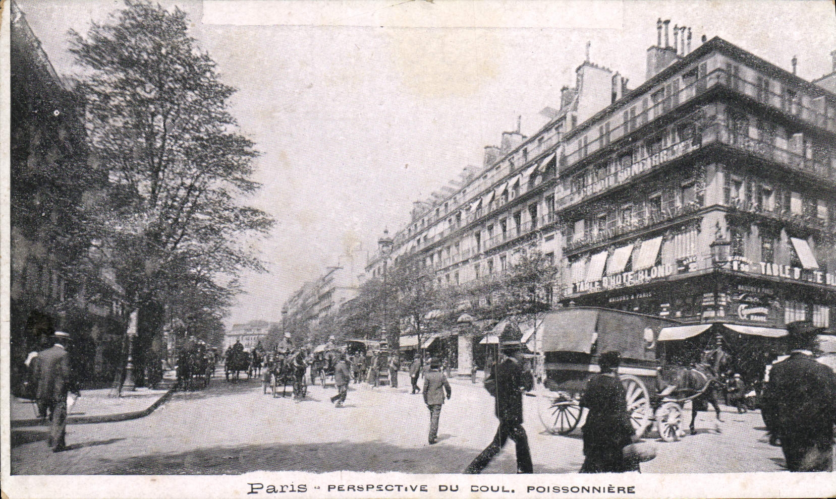 VINTAGE POSTCARD Paris View of Doul Poissonniere