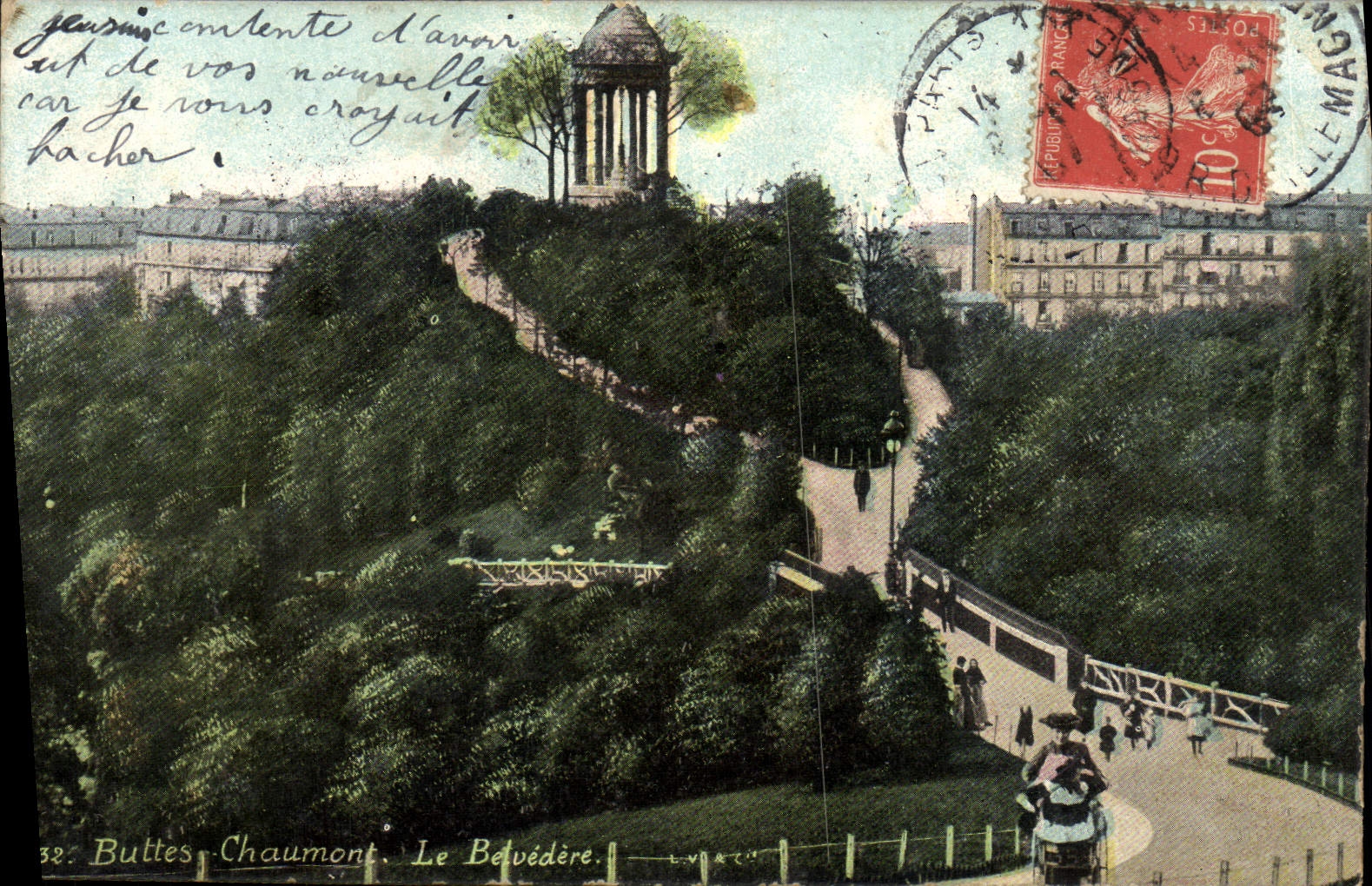 CPA Paris Buttes Chaumont Le Belvedere 