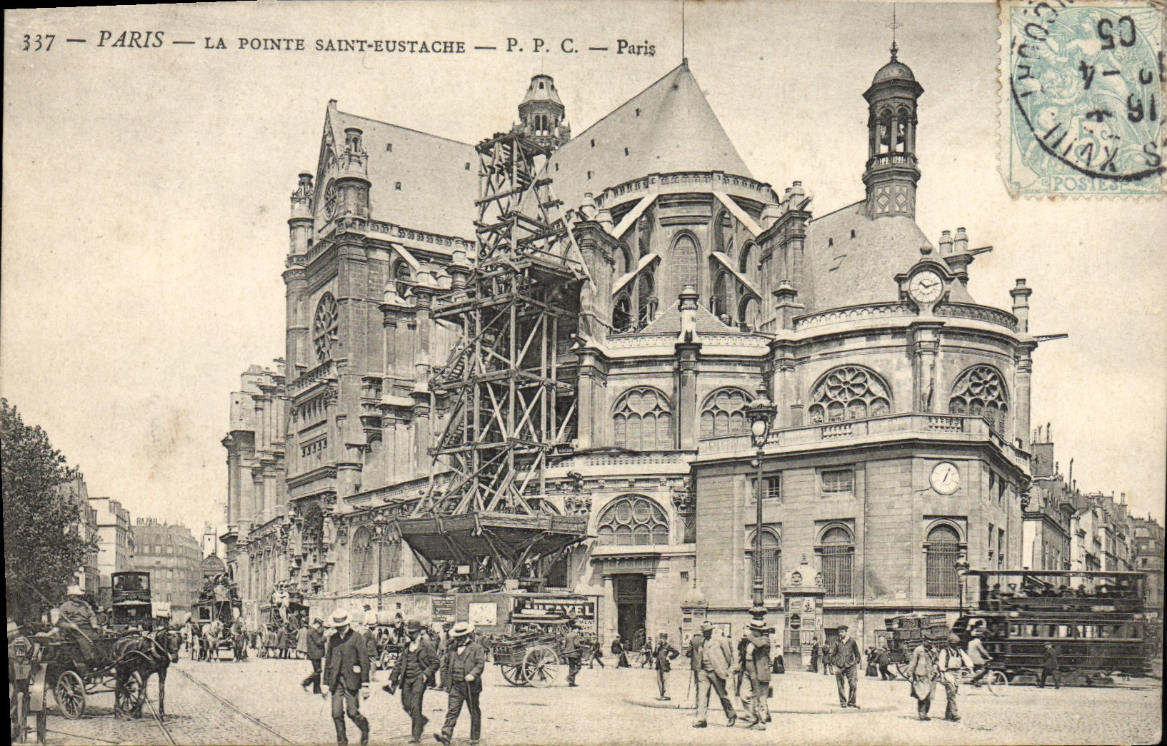 VINTAGE POSTCARD Paris the Point Holy Eustace