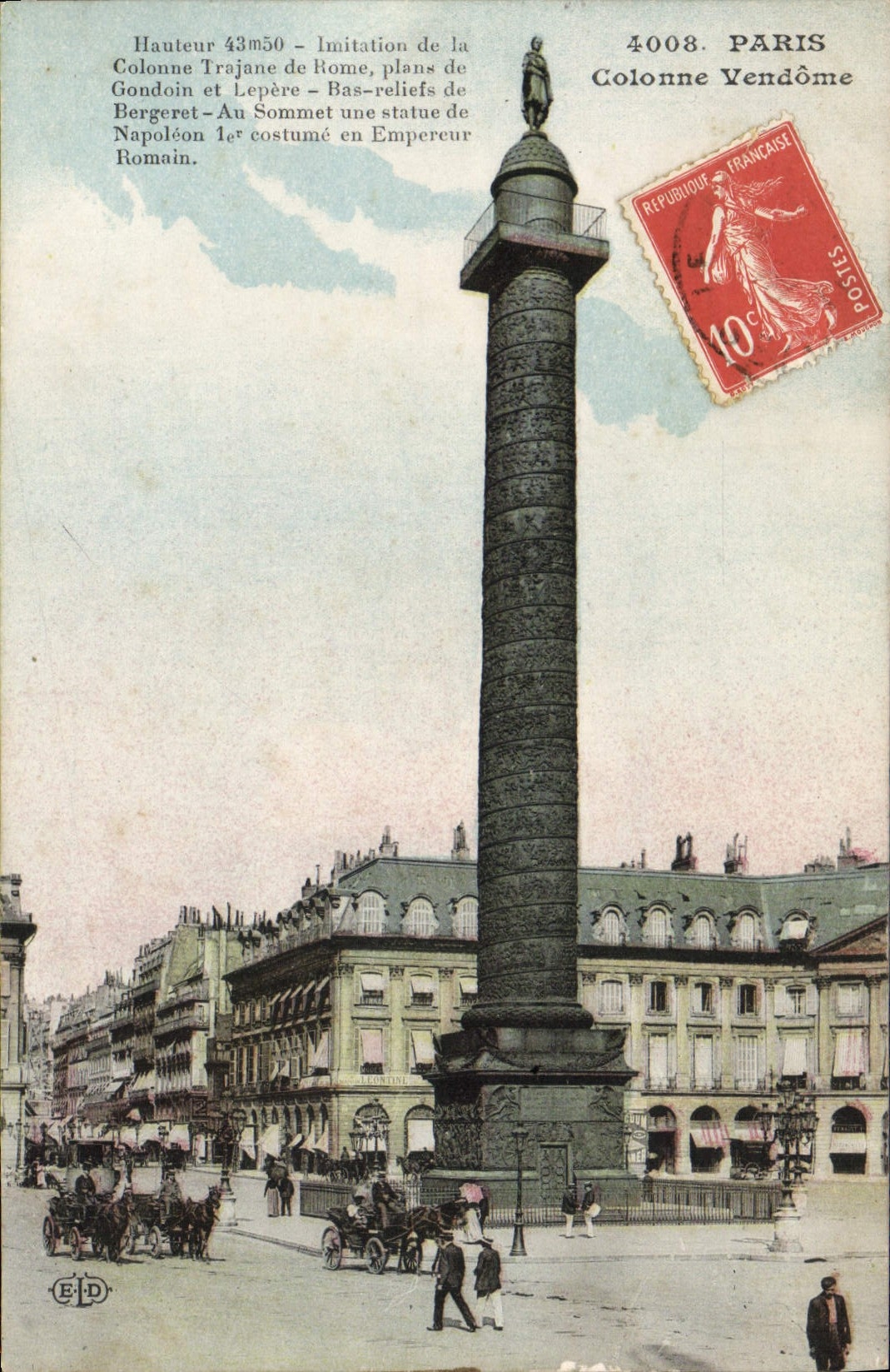 CPA Paris Colonne Vendome