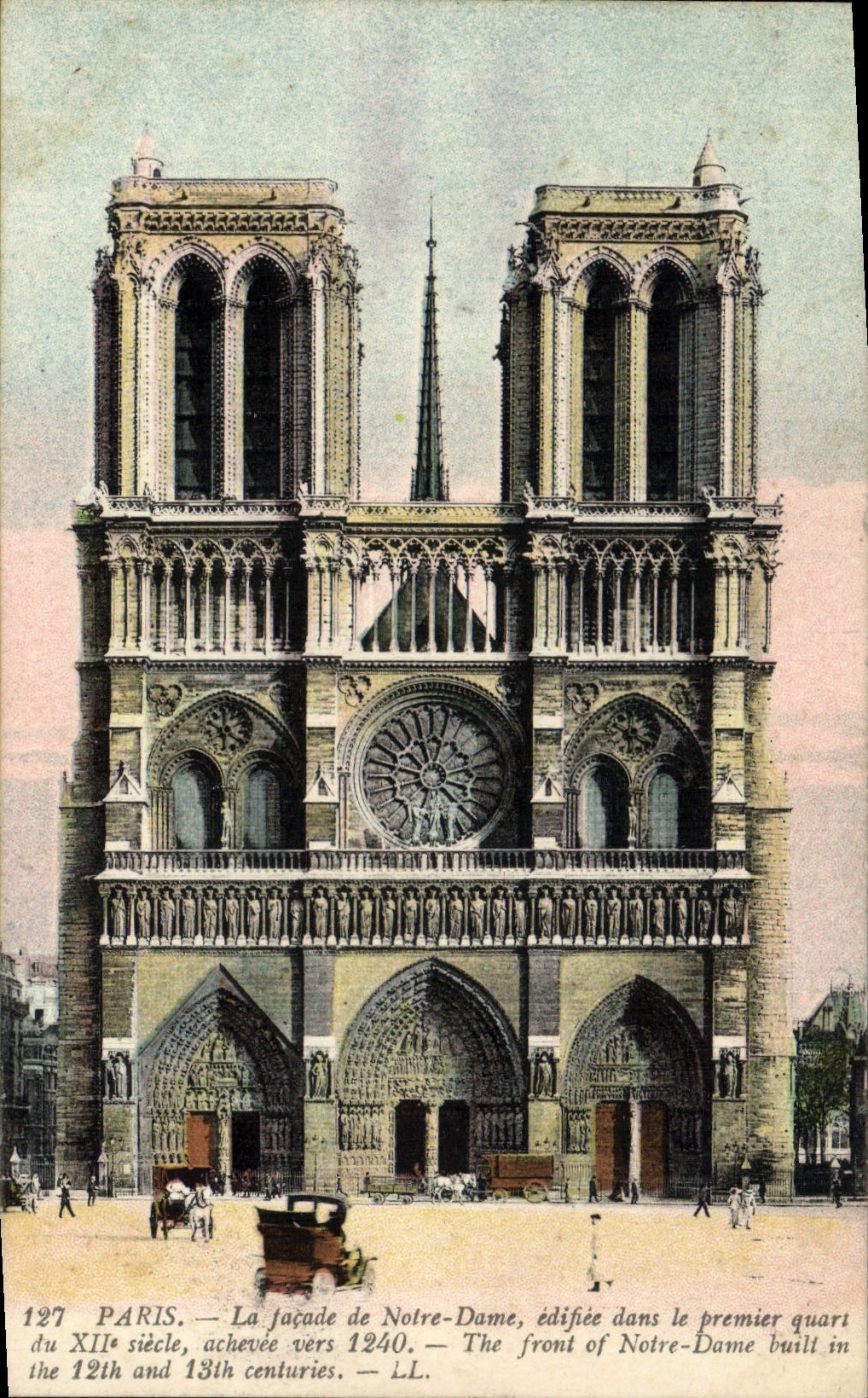 CPA Paris La Facade De Notre Dame