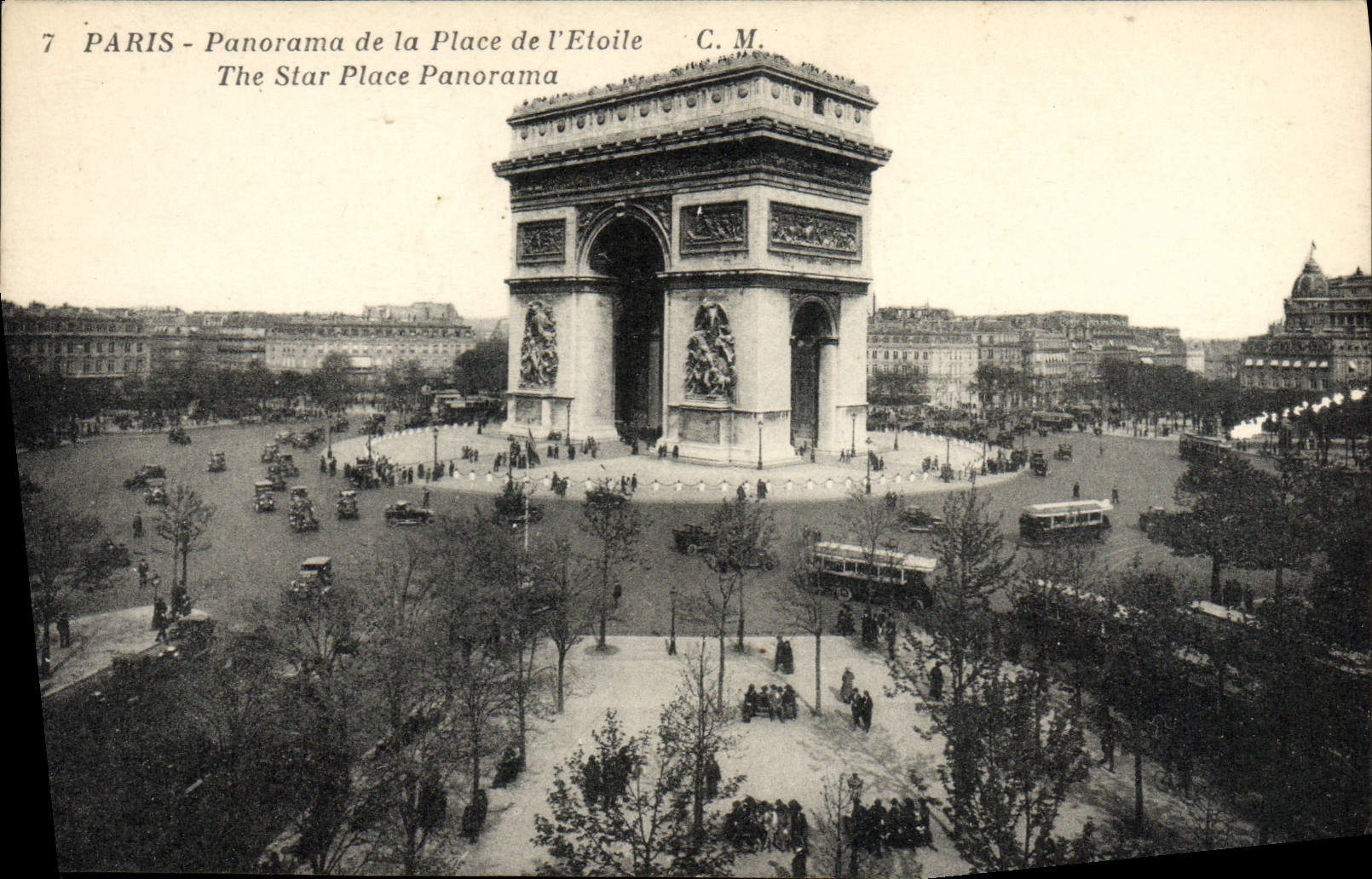 CPA Paris Panorama De La Place De I'Etoile