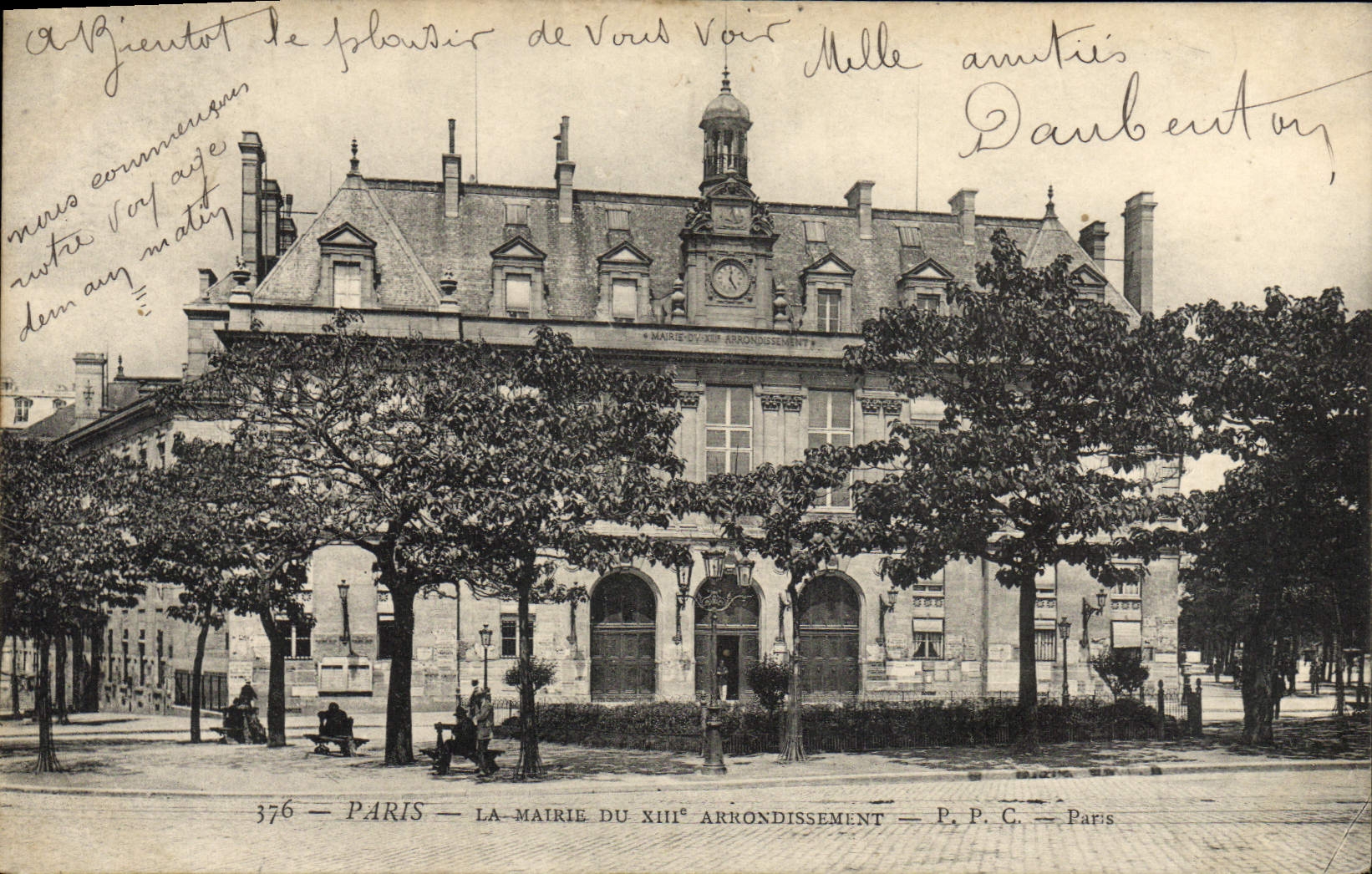 VINTAGE POSTCARD Paris the Town hall Of 13th