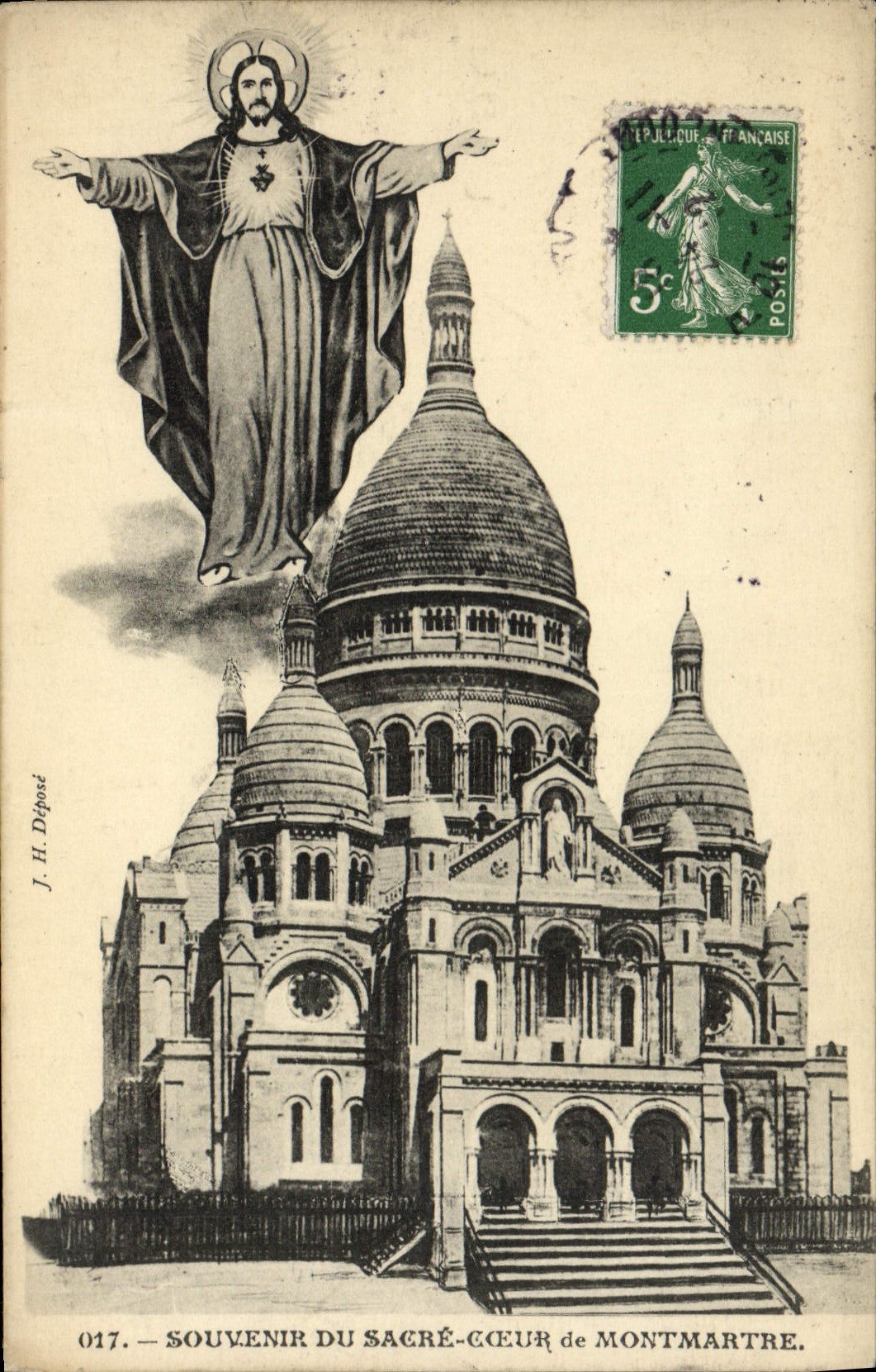 CPA Paris Souvenir du Sacre Coeur de Montmartre 