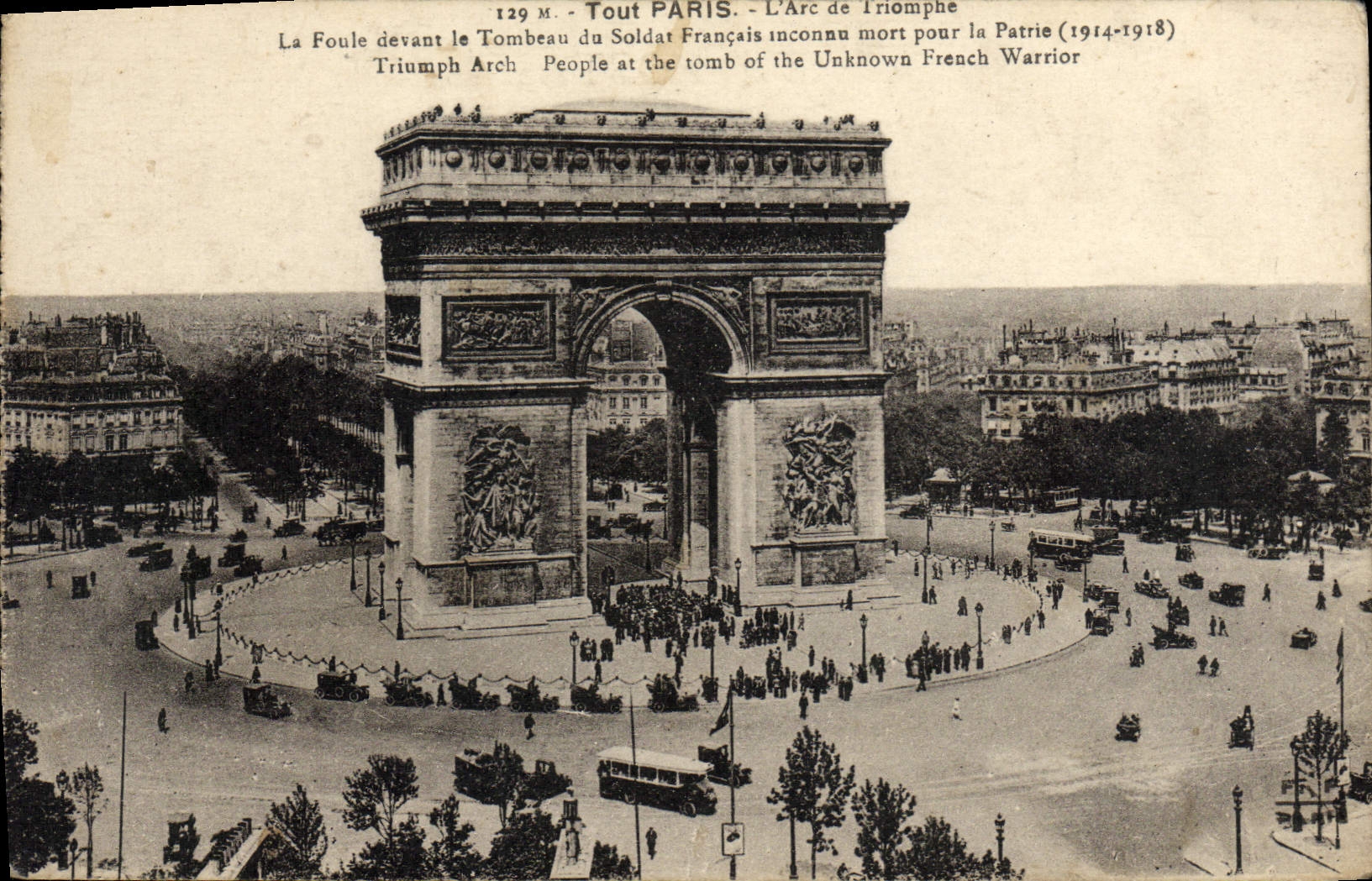 CPA Tout Paris L'Arc De Triomphe