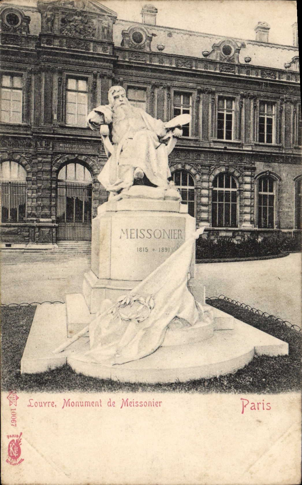 POSTAL París Louvre Monument De Meissonier de la VENDIMIA