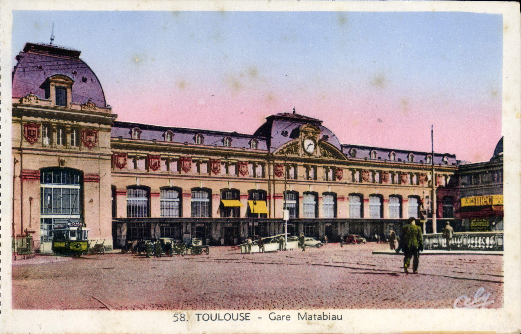 POSTAL MODERNA Toulouse parquea el tranvía de Matabiau