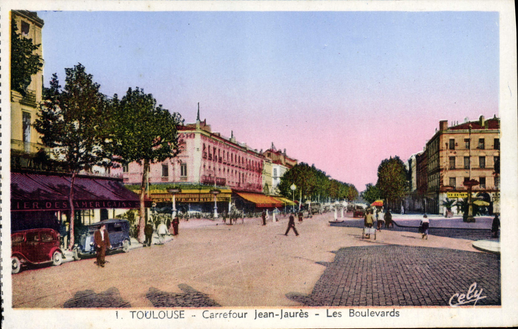 POSTAL MODERNA bulevares de Jean Jaures de la encrucijada de Toulouse