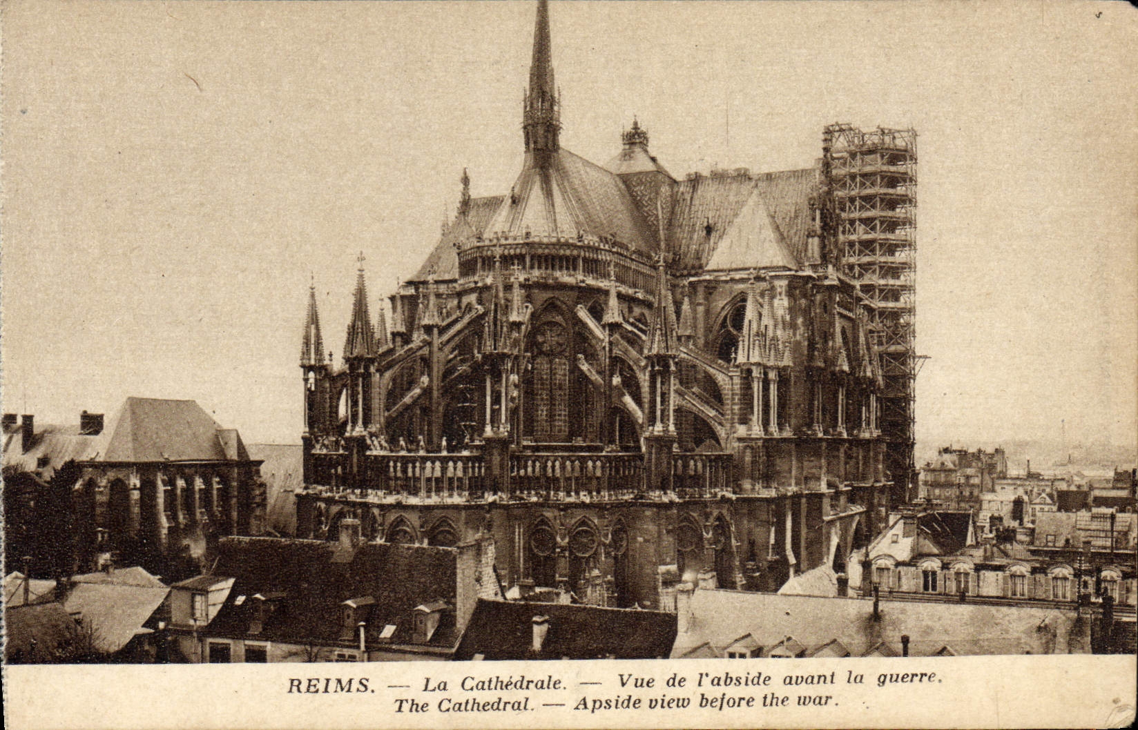 VINTAGE POSTCARD Rheims the Cathedral Seen De I' Abside Before the war