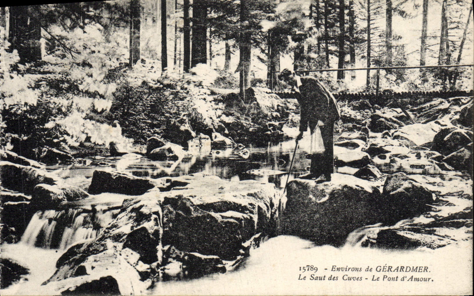 VINTAGE POSTCARD Surroundings of Gerardmer the Jump Of the Tanks the Bridge Of Love