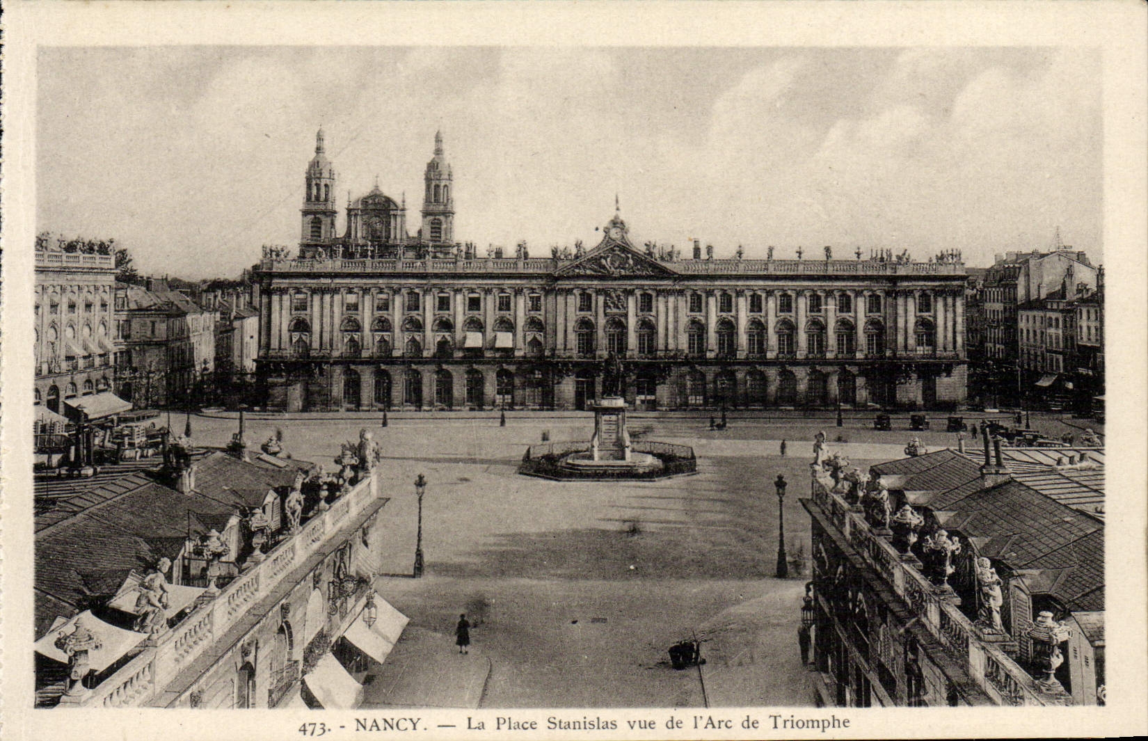 CPA Nancy La Place Stanislas Vue De I'Arc De Triomphe