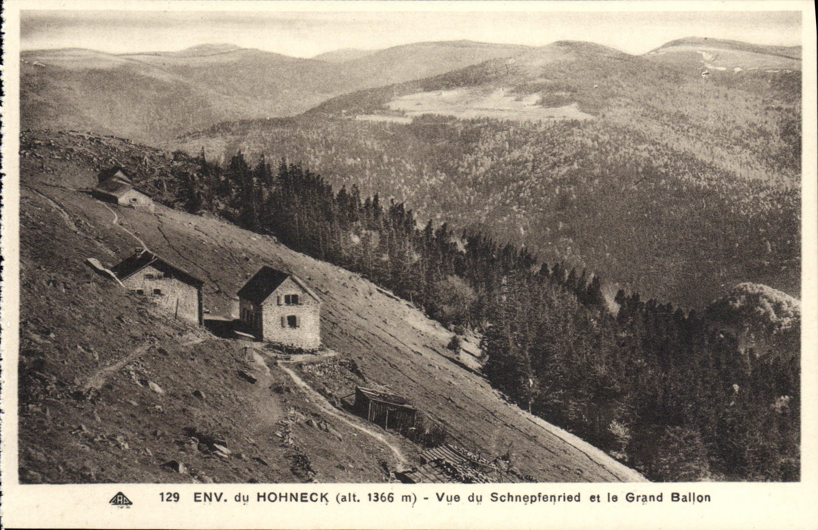 VINTAGE POSTCARD Surroundings of Hohneck Seen Of Schnepfenried And the Large Balloon