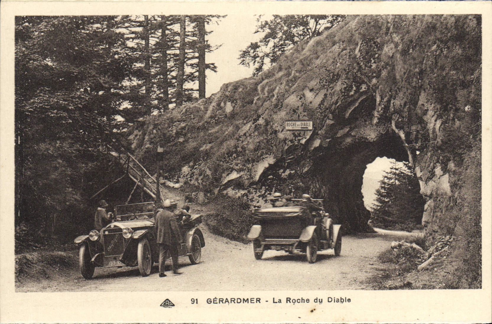 VINTAGE POSTCARD Gerardmer the Rock of the Automobile Devil