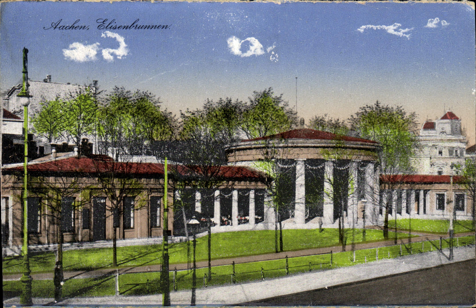 VINTAGE POSTCARD Aachen Elisenbrunnen