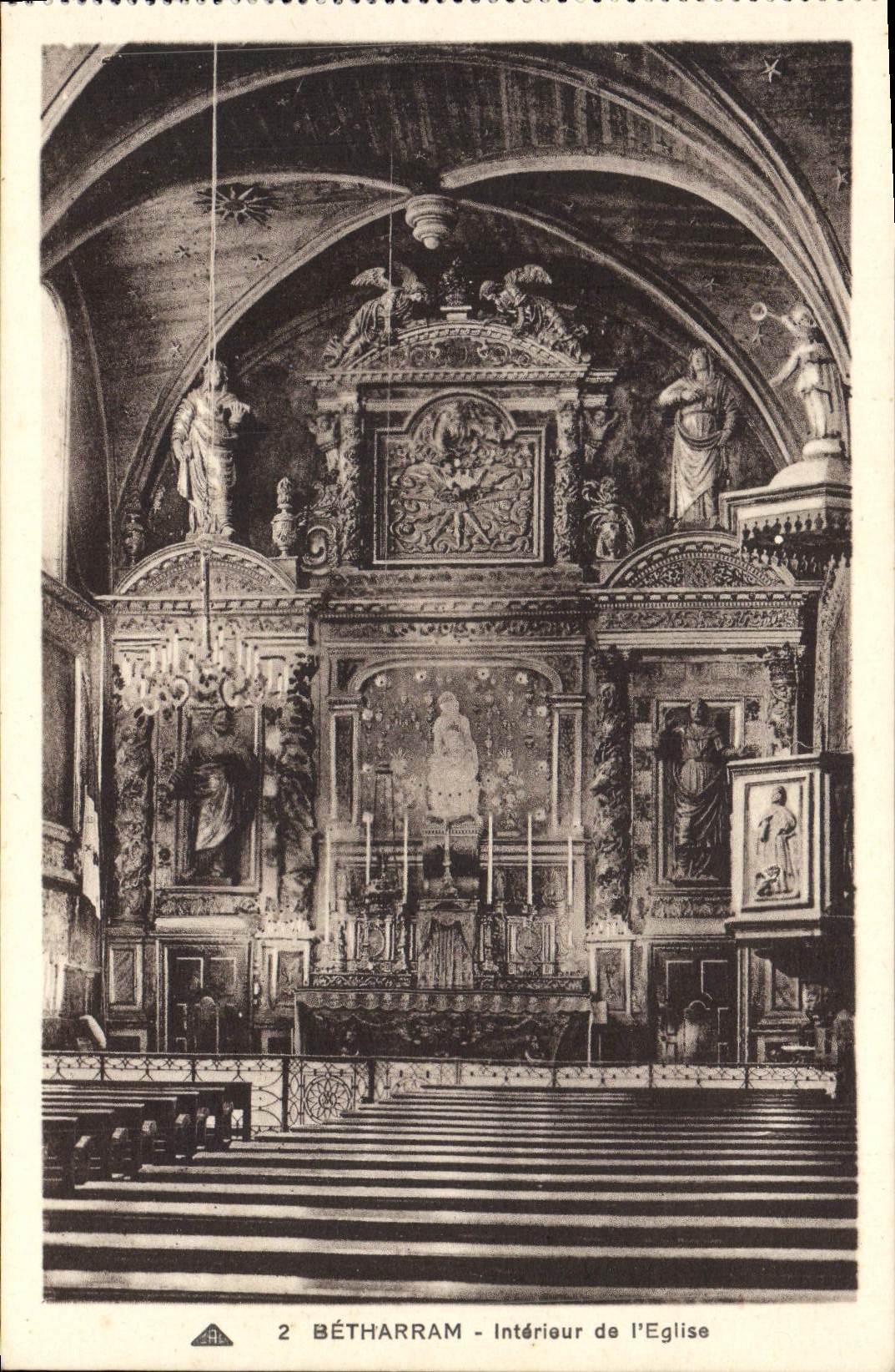 VINTAGE POSTCARD Interior Betharram of the Church