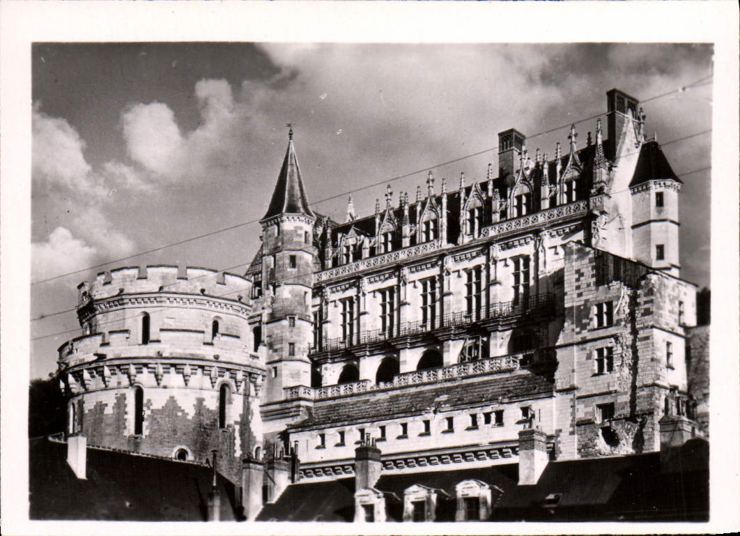 POSTAL MODERNA el castillo de Amboise la torre de minúsculo y el hogar del rey