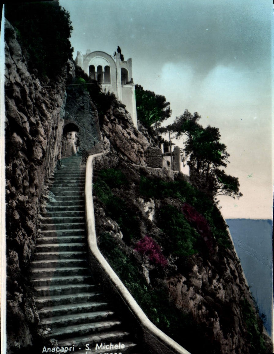 MODERN CARD Anacapri Old Roman staircase