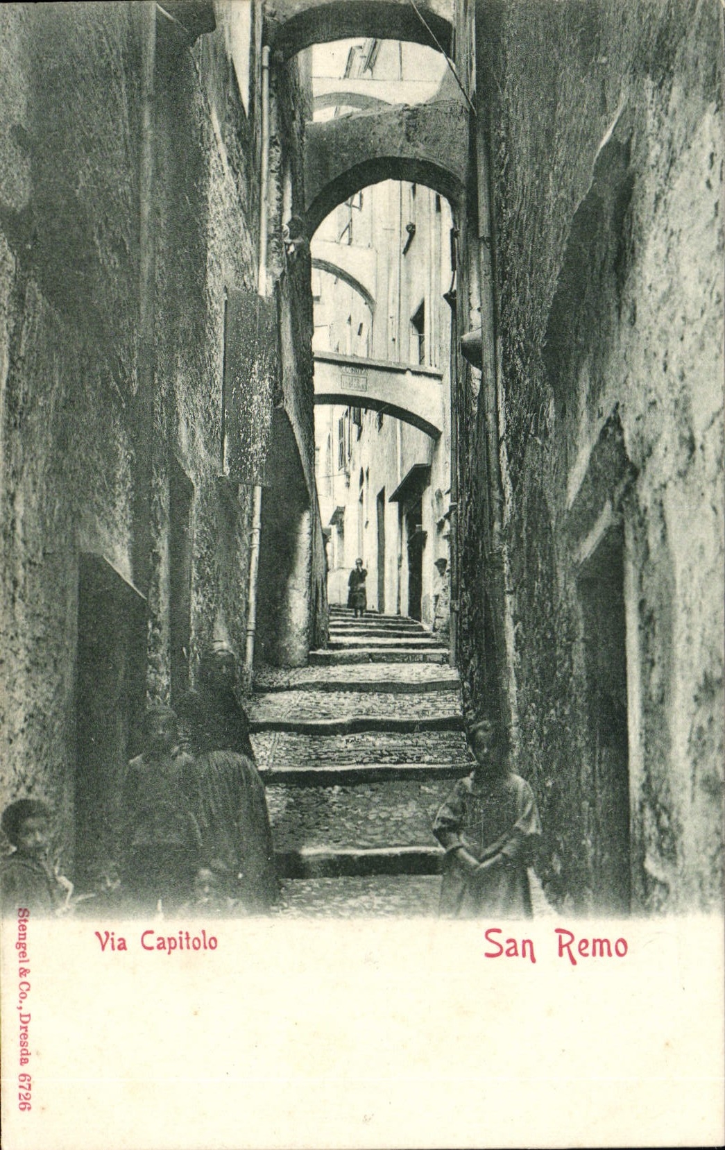 VINTAGE POSTCARD San Remo Via Capitolo Children