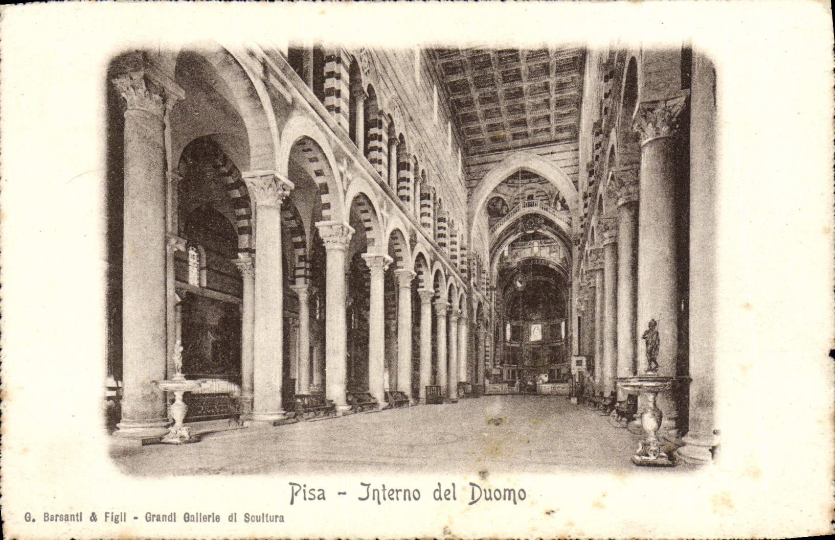 VINTAGE POSTCARD Interno LED duomo Rammed