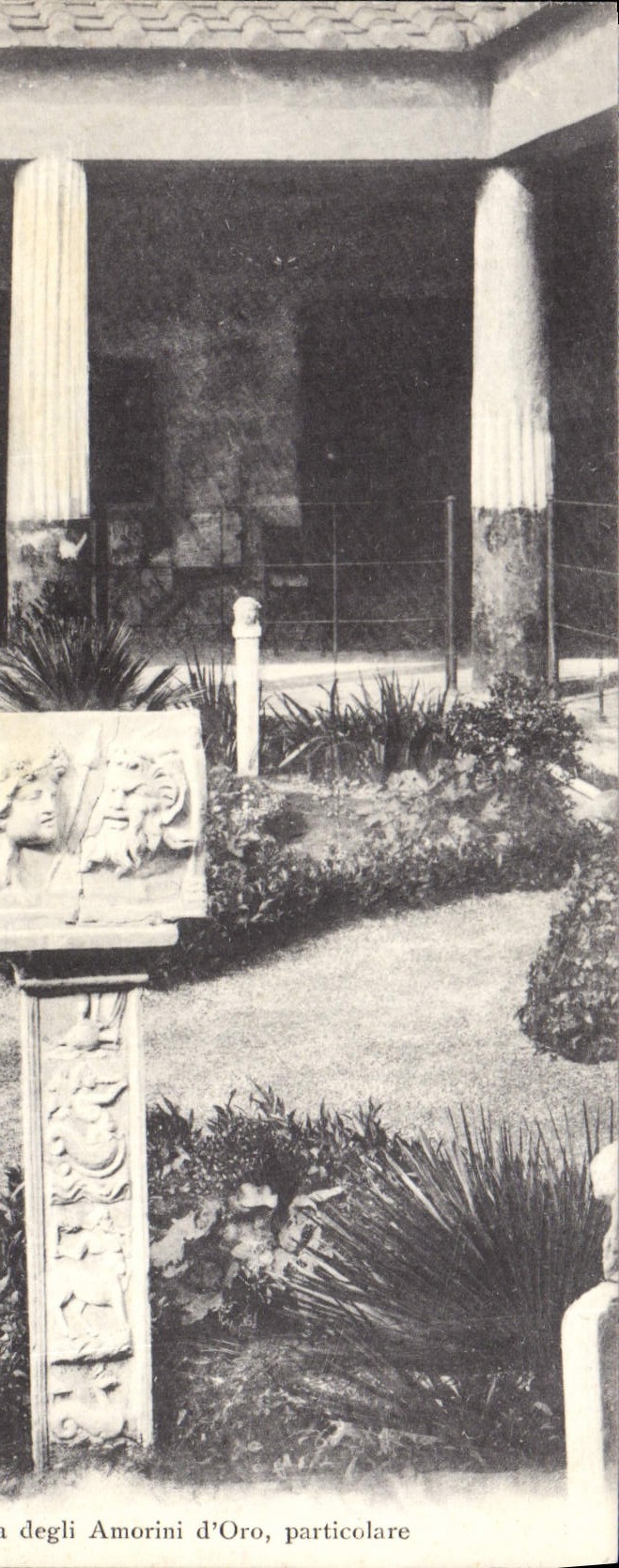 La POSTAL Pompeya de la VENDIMIA puso el particolare de Oro del d de AMorini del degli