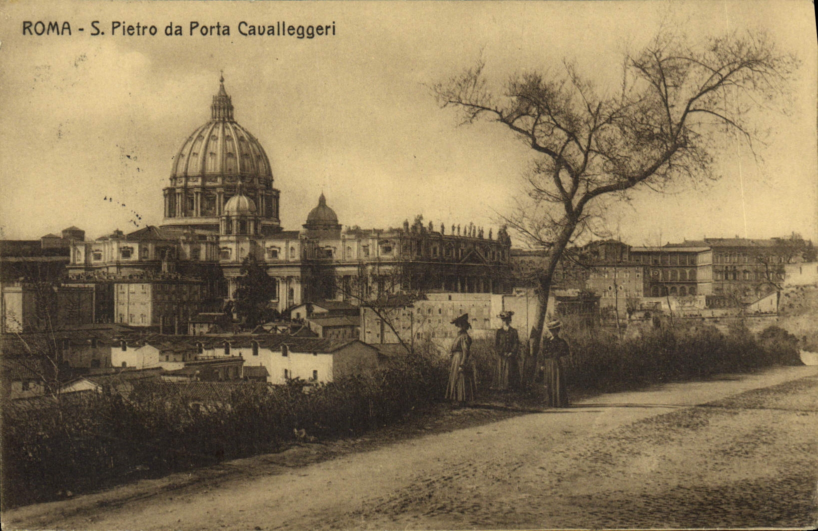 POSTAL Roma S Pedro DA Porta Cavalleggeri de la VENDIMIA