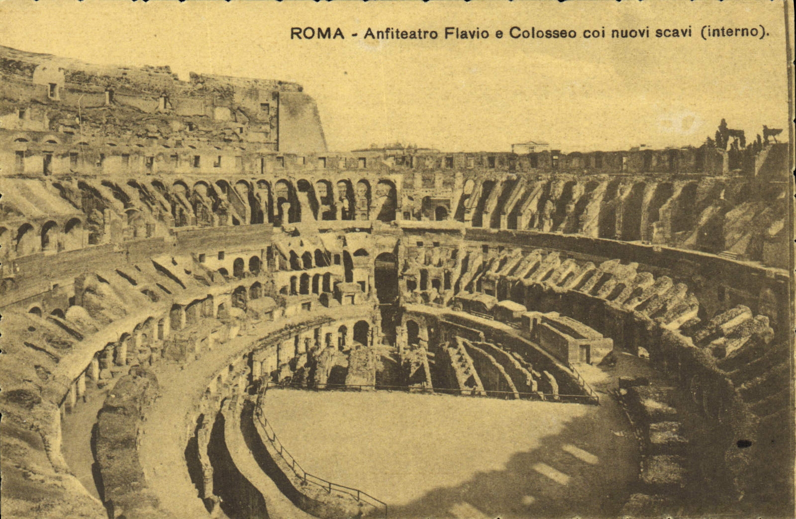 Scavi del nuovi del coi de Roma Anfiteatro Flavio E Colosseo de la POSTAL de la VENDIMIA