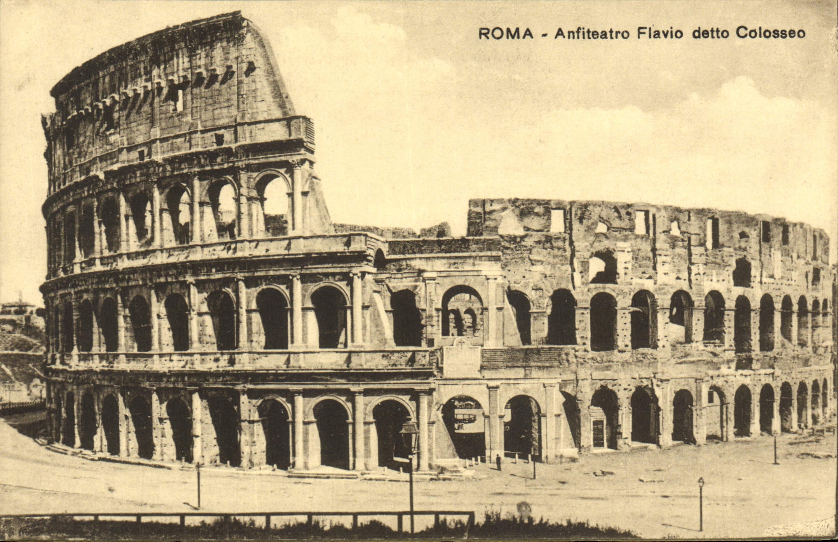 Detto Colosseo de Roma Anfiteatro Falvio de la POSTAL de la VENDIMIA