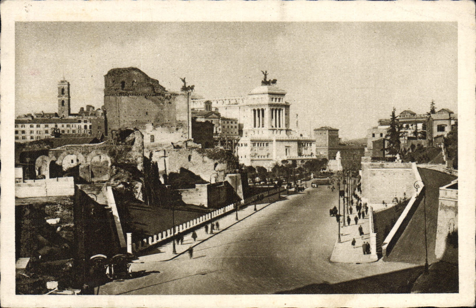 CPA Roma Via dell Impero dalla Basilica di Costantino
