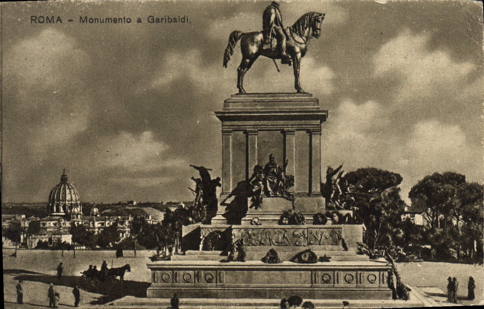 La POSTAL Roma Monumento de la VENDIMIA tiene Garibaldi