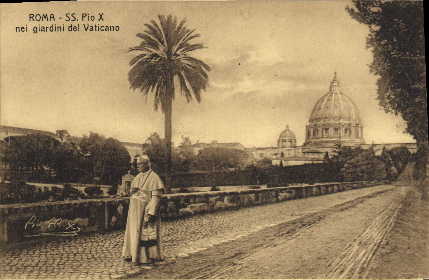 POSTAL Roma S de la VENDIMIA Pio x giardini del Vaticano Papa de los NEI
