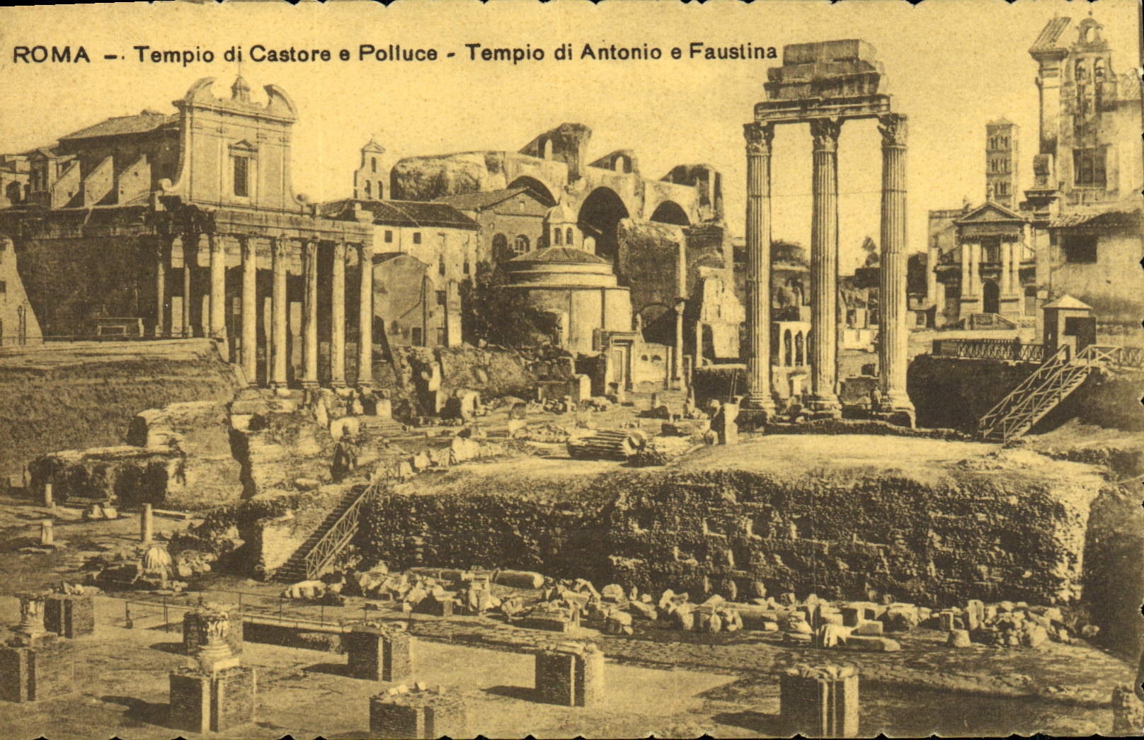 POSTAL Roma Tempio di Castore E Polluce Tempio di Antonio E Faustina de la VENDIMIA