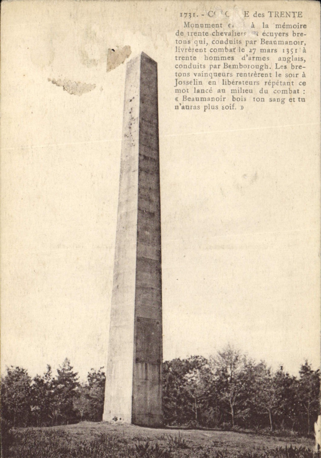 CPA Colonne des Trente 