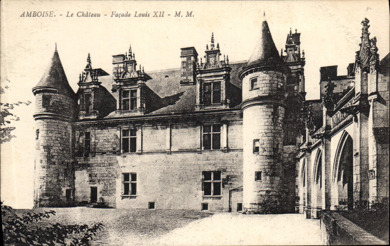 POSTAL Amboise de la VENDIMIA el ataque frontal Louis Xll del castillo