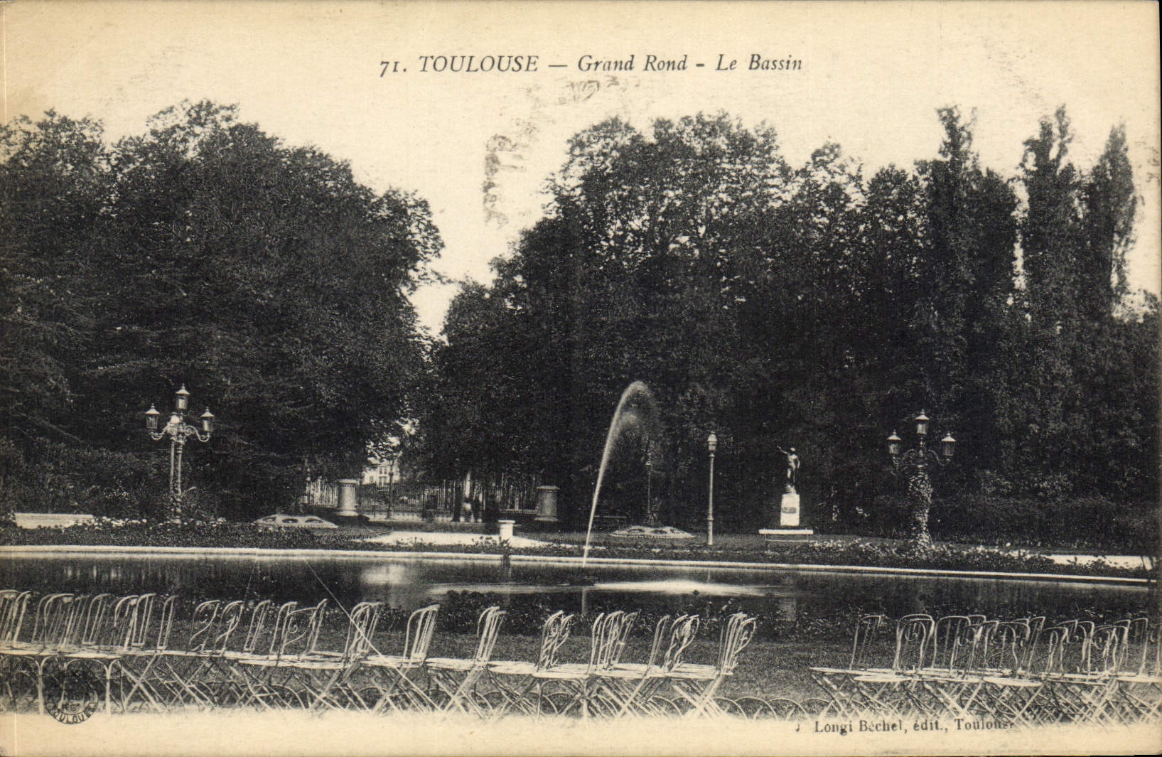 POSTAL Toulouse de la VENDIMIA el hospital auxiliar del sello del lavabo redondo grande