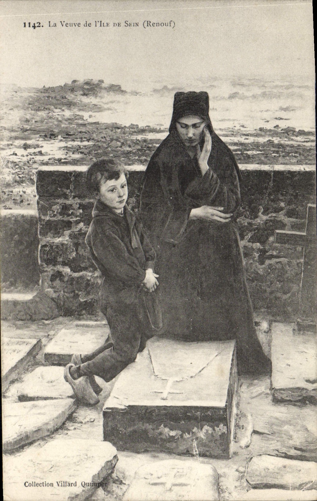 CPA La Veuve de l'lle de Sein Folklore Femme