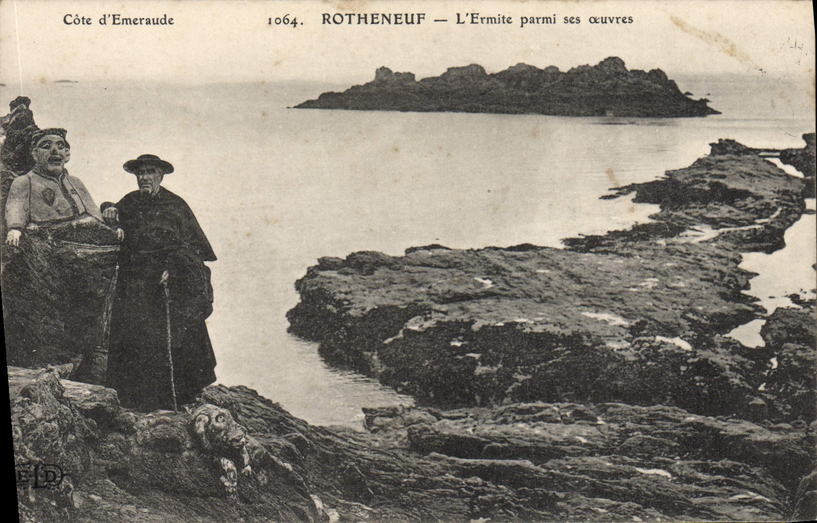 La POSTAL Rotheneuf de la VENDIMIA el ermitaño entre el suyo trabaja folklore