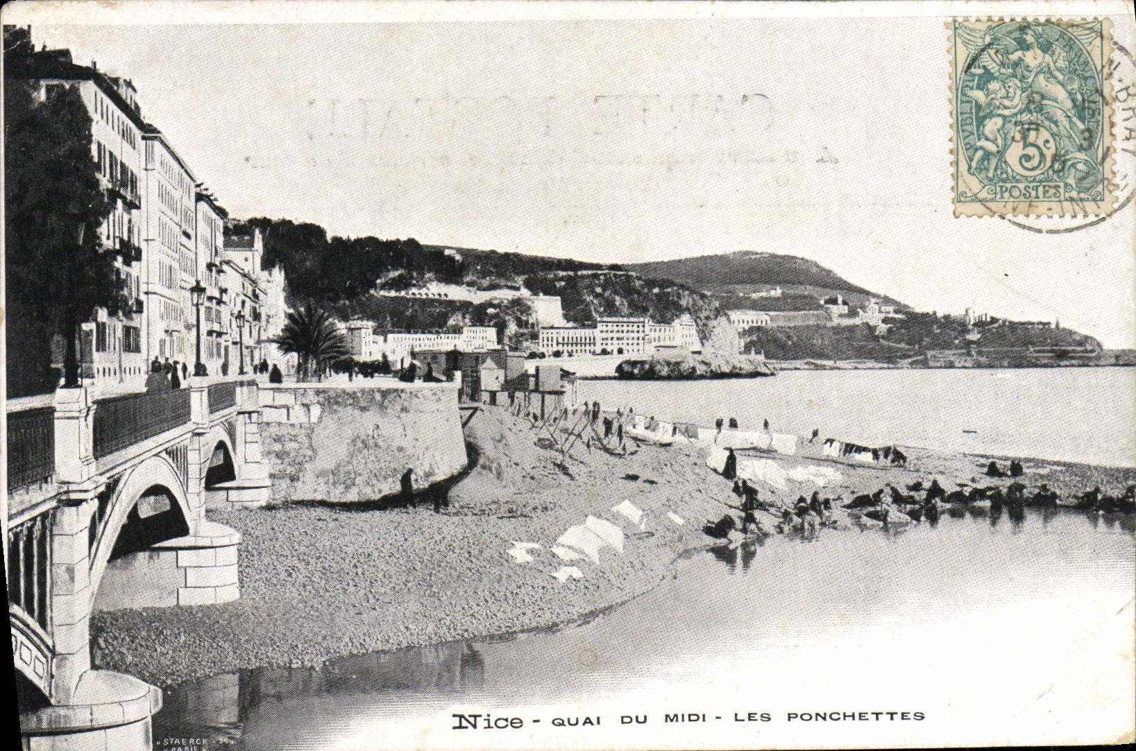 VINTAGE POSTCARD Nice Quay of the South Ponchettes Lavender fields