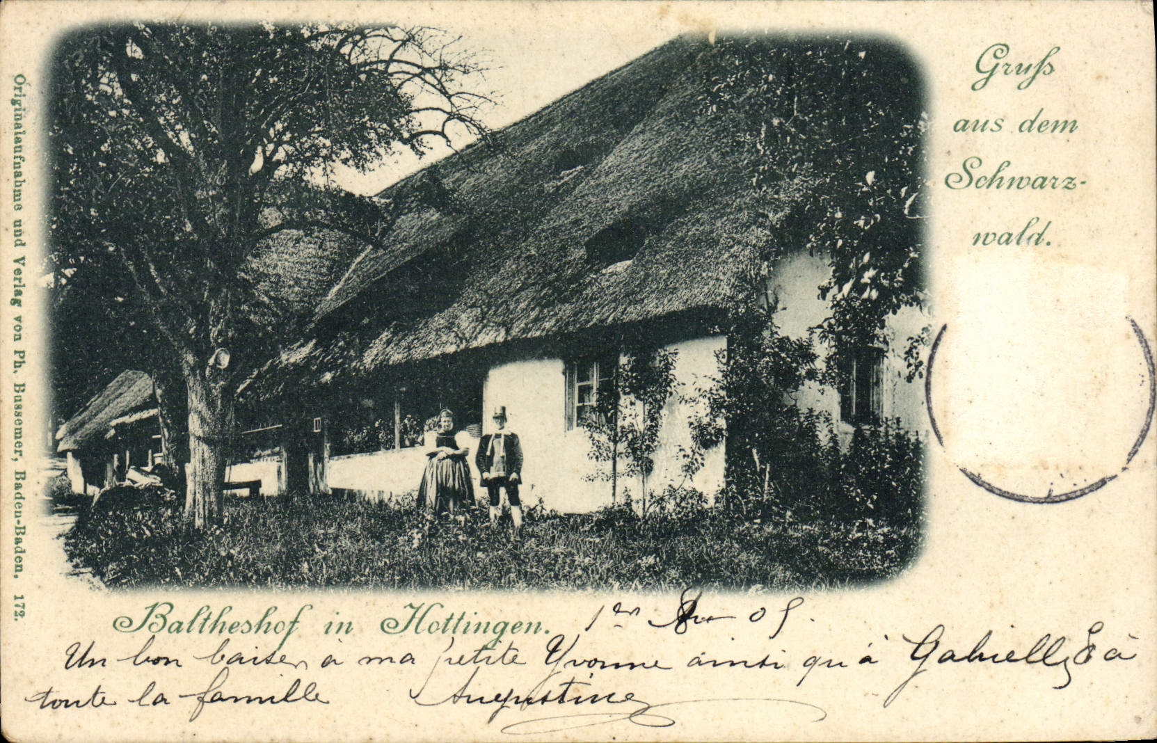 VINTAGE POSTCARD Baltheshof in Hottingen