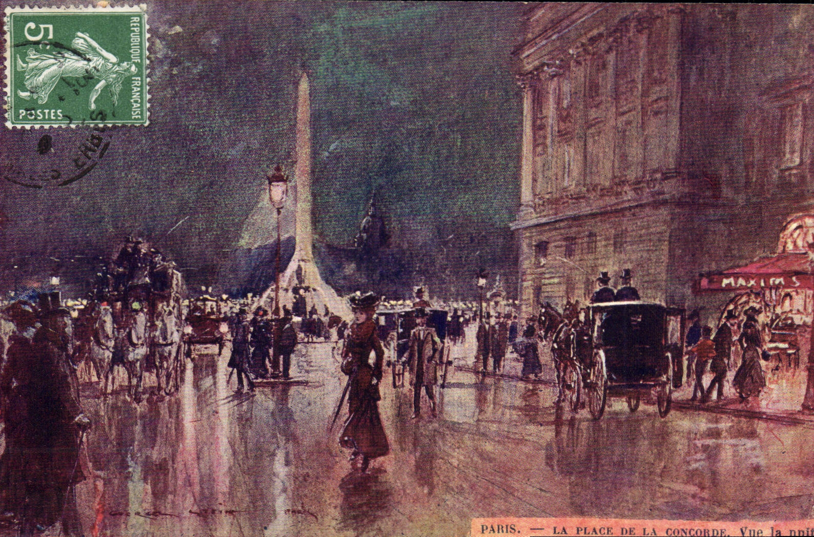 VINTAGE POSTCARD Paris the Beach of the Harmony