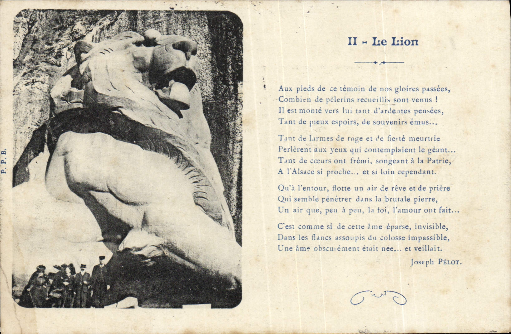 VINTAGE POSTCARD the Belfort Lion