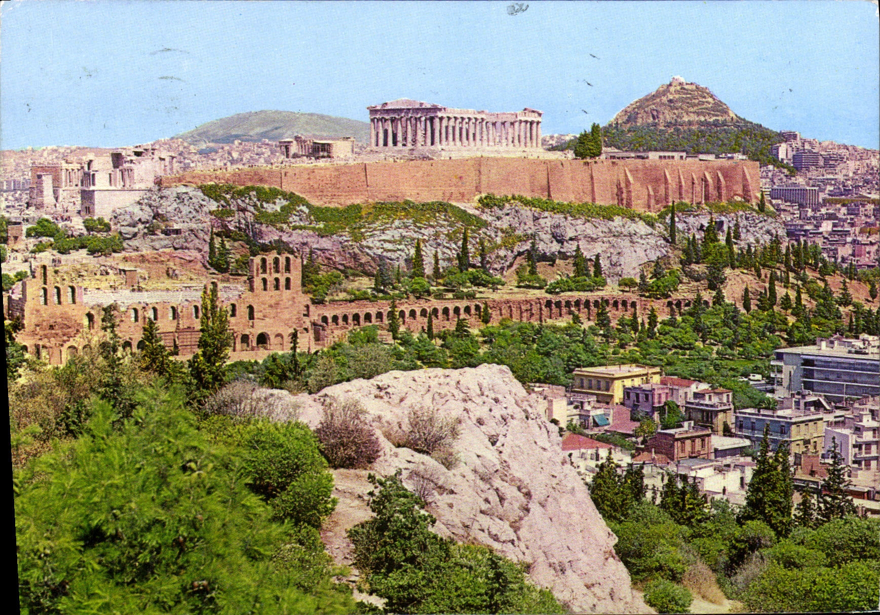 MODERN CARD Athens View off Acropolis